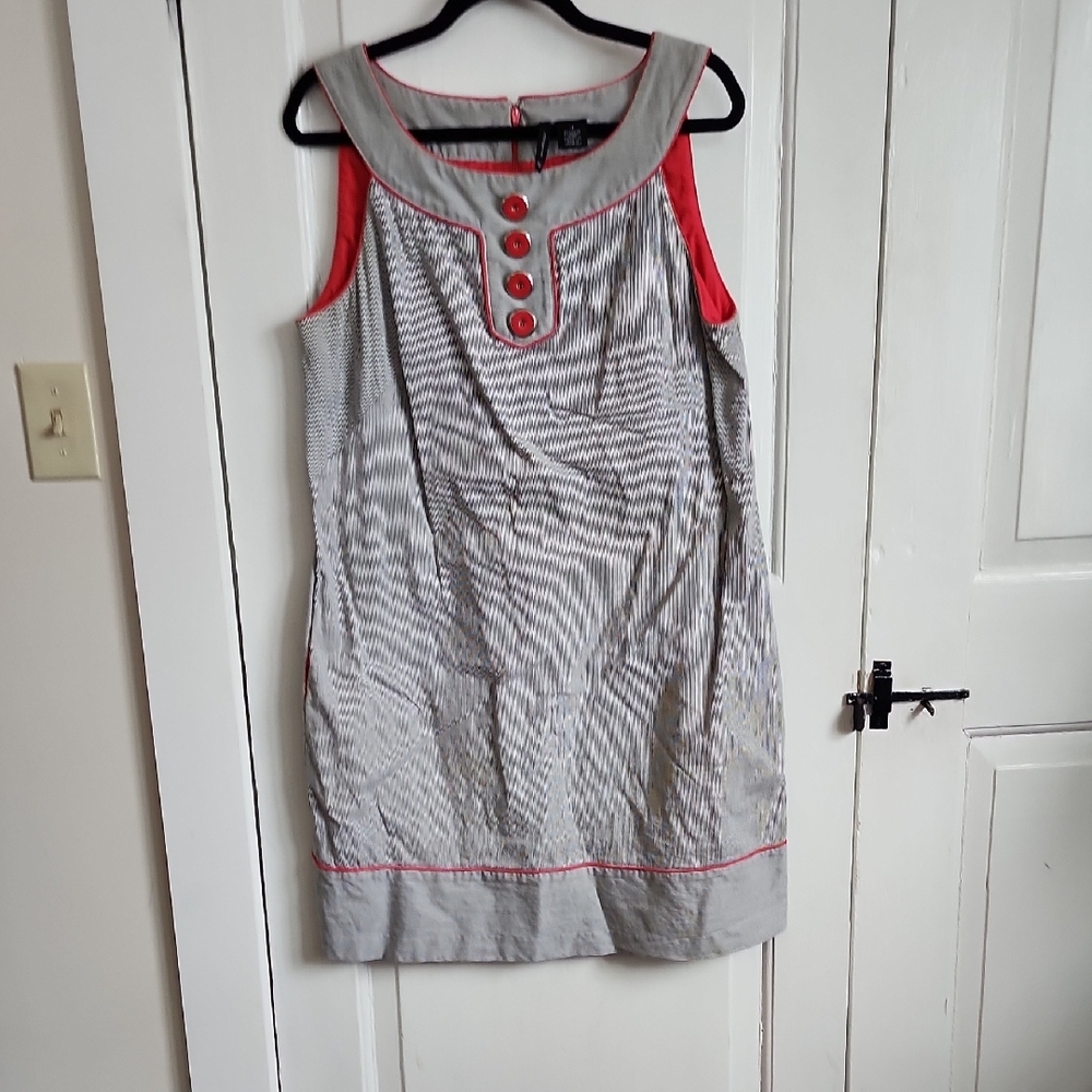 New Directions Gray and Red Mini Dress